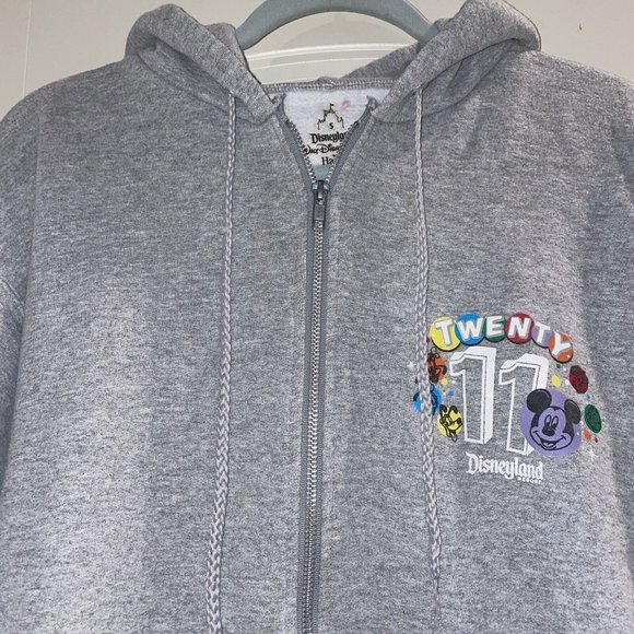 Disneyland Resort Walt Disney World Zip Hoodie Sweatshirt Gray Sz Small Mickey - Picture 7 of 7